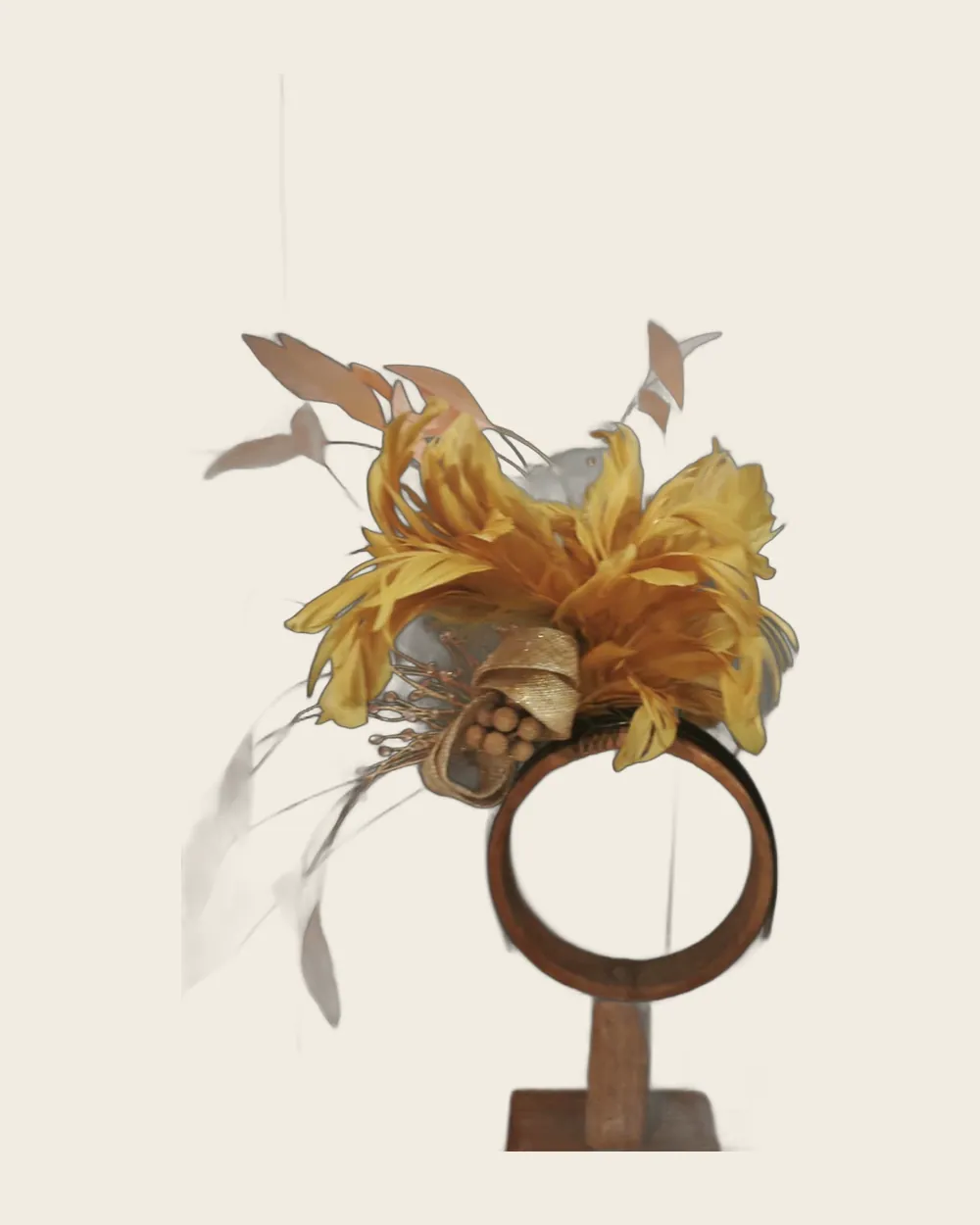 Gold Feather Fascinator