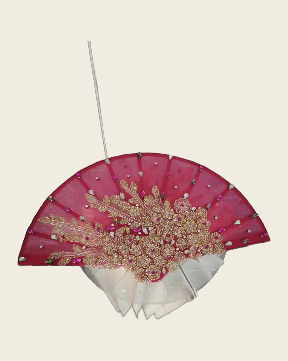 Rose Beaded Hand Fan